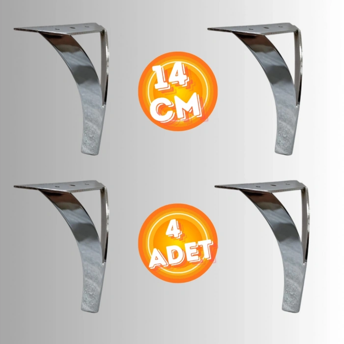 14 CM METAL DAMLA KOLTUK AYAĞI MOBİLYA AYAĞI ÜNİTE AYAĞI KONSOL AYAĞI PUF BERJER AYAĞI ( 4 ADET )