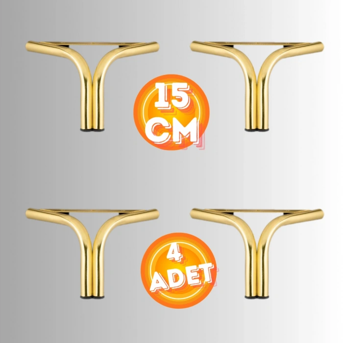 15 CM METAL MAGNOLİA KOLTUK AYAĞI MOBİLYA AYAĞI ÜNİTE AYAĞI KONSOL AYAĞI PUF BERJER AYAĞI (4 ADET)