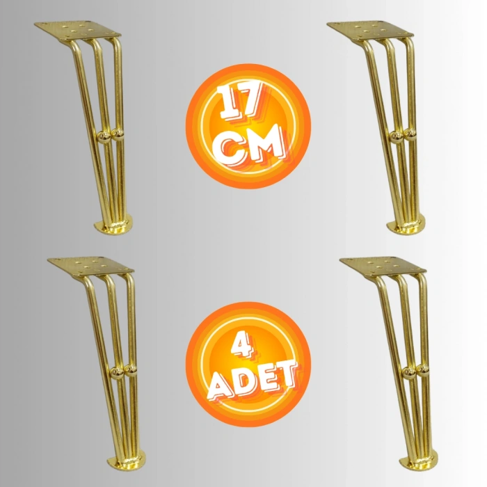 17 CM METAL BONCUKLU KOLTUK AYAĞI MOBİLYA AYAĞI ÜNİTE AYAĞI KONSOL AYAĞI PUF BERJER AYAĞI (4ADET)
