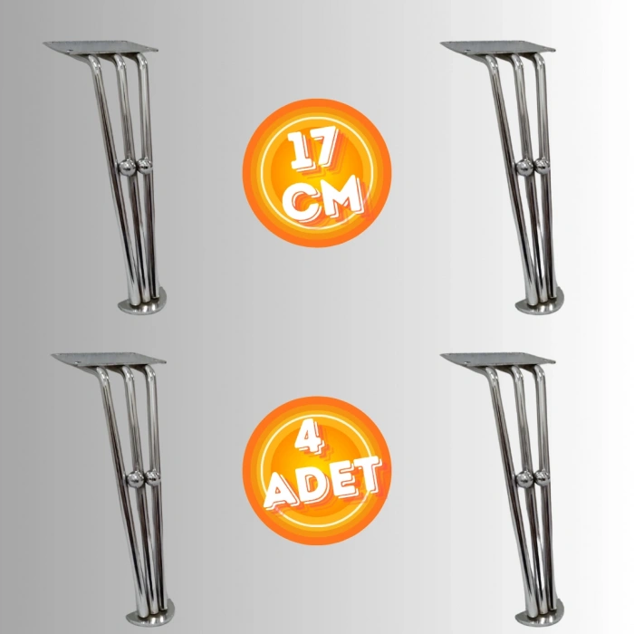 17 CM METAL BONCUKLU KOLTUK AYAĞI MOBİLYA AYAĞI ÜNİTE AYAĞI KONSOL AYAĞI PUF BERJER AYAĞI (4ADET)