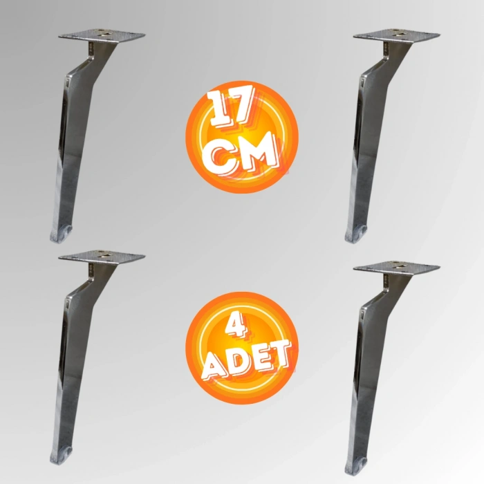 17 CM METAL TABANCA AYAK KOLTUK AYAĞI MOBİLYA AYAĞI ÜNİTE AYAĞI KONSOL AYAĞI PUF BERJER AYAĞI ( 4 ADET )