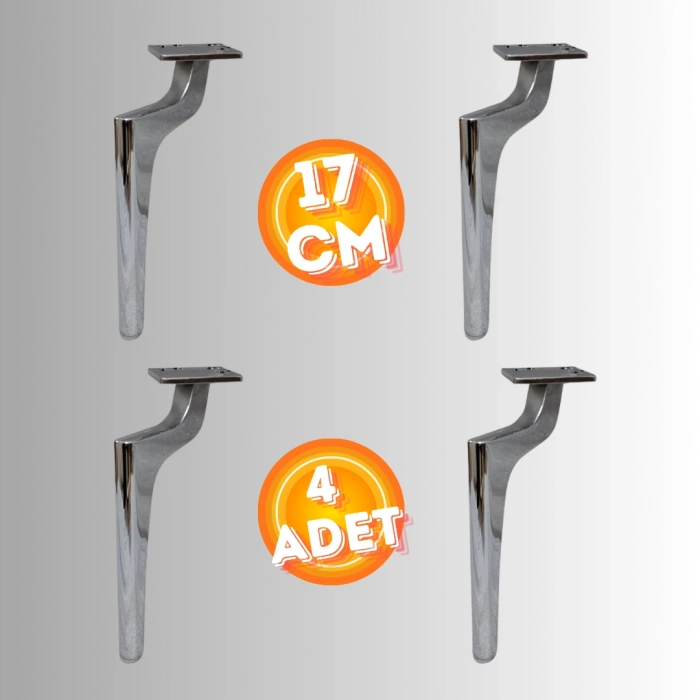17 CM METAL ZİRVE AYAK KOLTUK AYAĞI MOBİLYA AYAĞI ÜNİTE AYAĞI KONSOL AYAĞI PUF BERJER AYAĞI ( 4 ADET )