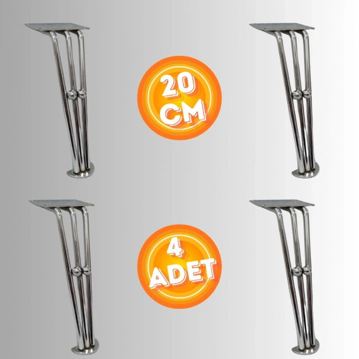 20 CM METAL BONCUKLU KOLTUK AYAĞI MOBİLYA AYAĞI ÜNİTE AYAĞI KONSOL AYAĞI PUF BERJER AYAĞI (4ADET)