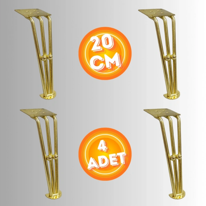 20 CM METAL BONCUKLU KOLTUK AYAĞI MOBİLYA AYAĞI ÜNİTE AYAĞI KONSOL AYAĞI PUF BERJER AYAĞI (4ADET)