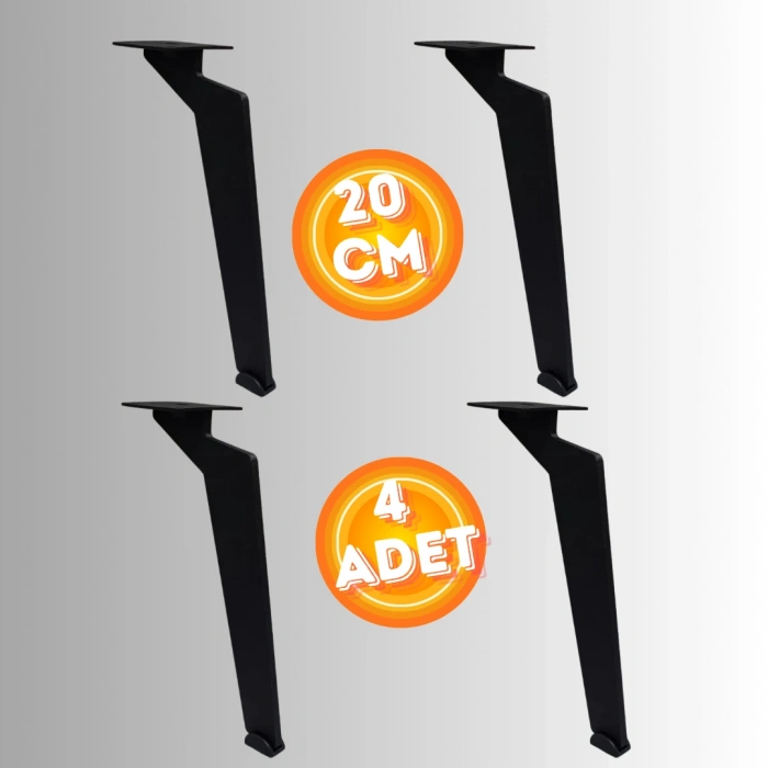 20 CM METAL TABANCA AYAK KOLTUK AYAĞI MOBİLYA AYAĞI ÜNİTE AYAĞI KONSOL AYAĞI PUF BERJER AYAĞI ( 4 ADET )