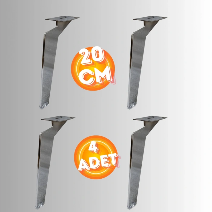 20 CM METAL TABANCA AYAK KOLTUK AYAĞI MOBİLYA AYAĞI ÜNİTE AYAĞI KONSOL AYAĞI PUF BERJER AYAĞI ( 4 ADET )