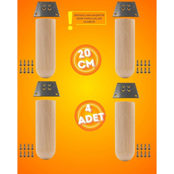 Ahşap Bohem Ayak 20 cm ( 4 ADET )