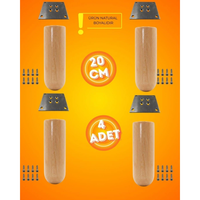 Ahşap Bohem Ayak 20 cm ( 4 ADET )