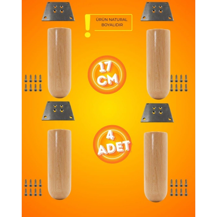Ahşap Bohem Ayak 17 cm ( 4 ADET )
