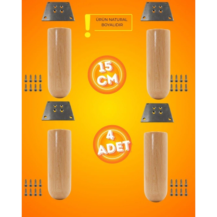 Ahşap Bohem Ayak 15 cm ( 4 ADET )