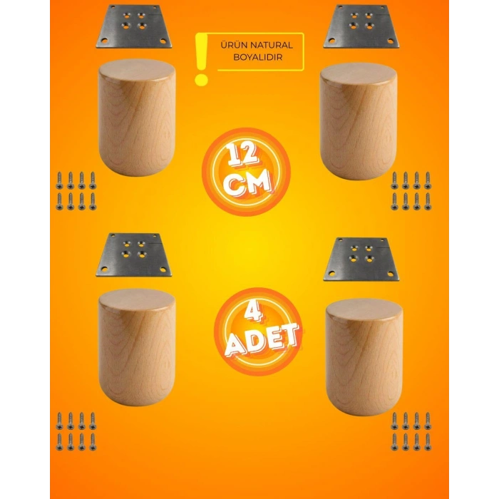 Ahşap Bohem Ayak 12 cm ( 4 ADET )