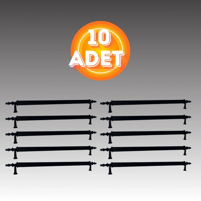 Klipso Mat Siyah 192 MM Metal Lüks Çekmece Dolap Mobilya Kulpları (10 ADET)