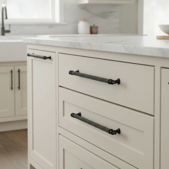 Klipso Mat Siyah 192 MM Metal Lüks Çekmece Dolap Mobilya Kulpları (10 ADET)