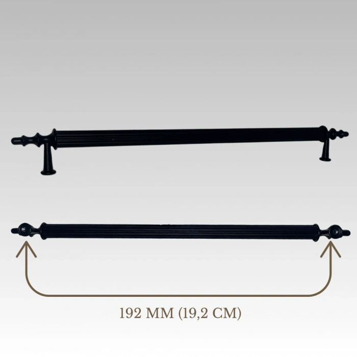 Klipso Mat Siyah 192 MM Metal Lüks Çekmece Dolap Mobilya Kulpları ( 5 ADET )