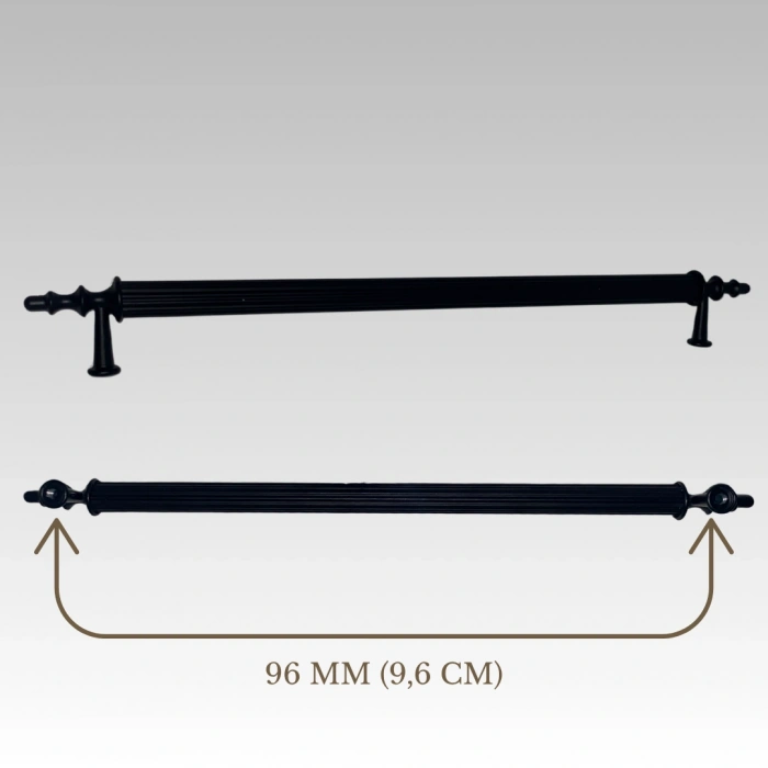 Klipso Mat Siyah 96 MM Metal Lüks Çekmece Dolap Mobilya Kulpları (10 ADET)