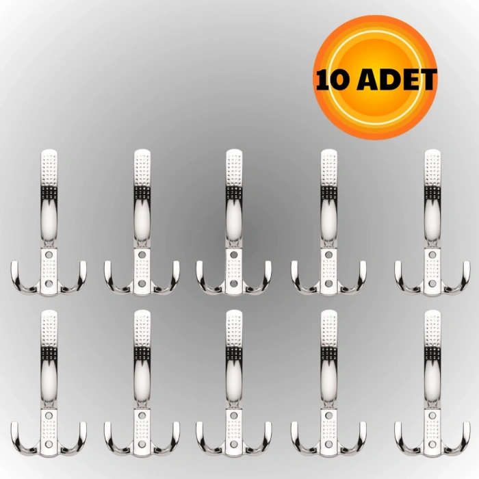 Uzun Noktalı Metal Askı Şık Portmanto Askılık Dolap Mobilya Askısı (vidalar Dahil)(10 ADET)