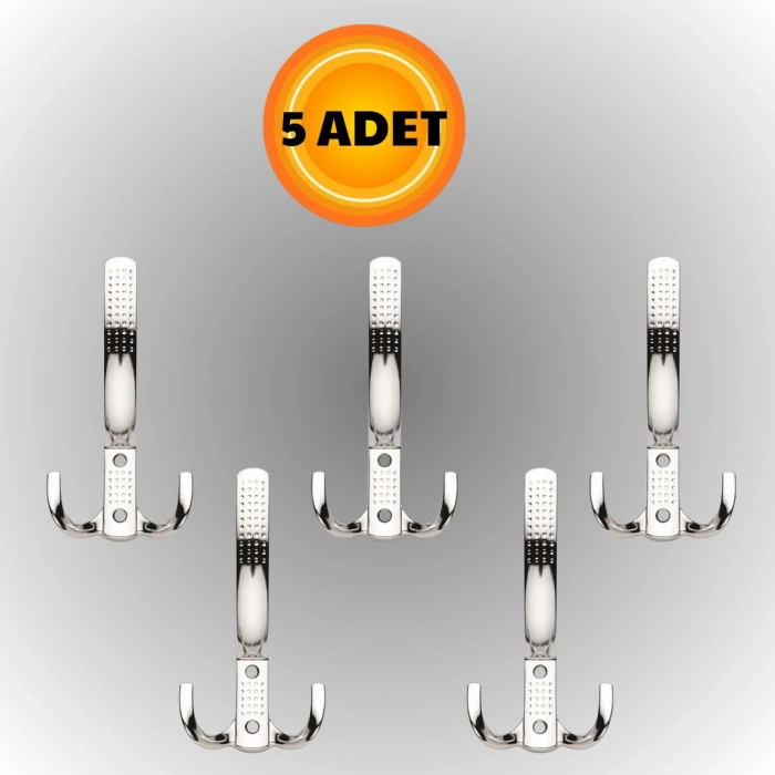 Uzun Noktalı Metal Askı Şık Portmanto Askılık Dolap Mobilya Askısı (vidalar Dahil)(5 ADET)