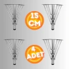 15 CM METAL 3 TELLİ KOLTUK AYAĞI MOBİLYA AYAĞI ÜNİTE AYAĞI KONSOL AYAĞI PUF BERJER AYAĞI (4 ADET)