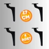 17 CM METAL ZİRVE AYAK KOLTUK AYAĞI MOBİLYA AYAĞI ÜNİTE AYAĞI KONSOL AYAĞI PUF BERJER AYAĞI ( 4 ADET )