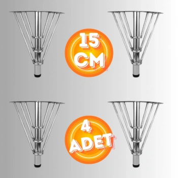 15 CM METAL 3 TELLİ KOLTUK AYAĞI MOBİLYA AYAĞI ÜNİTE AYAĞI KONSOL AYAĞI PUF BERJER AYAĞI (4 ADET)