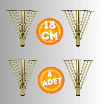 18 CM METAL 3 TELLİ KOLTUK AYAĞI MOBİLYA AYAĞI ÜNİTE AYAĞI KONSOL AYAĞI PUF BERJER AYAĞI (4 ADET)