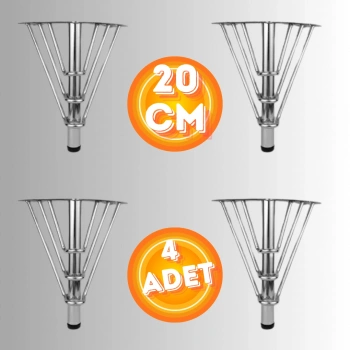 20 CM METAL 3 TELLİ KOLTUK AYAĞI MOBİLYA AYAĞI ÜNİTE AYAĞI KONSOL AYAĞI PUF BERJER AYAĞI (4 ADET)