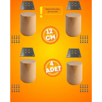 Ahşap Bohem Ayak 12 cm ( 4 ADET )