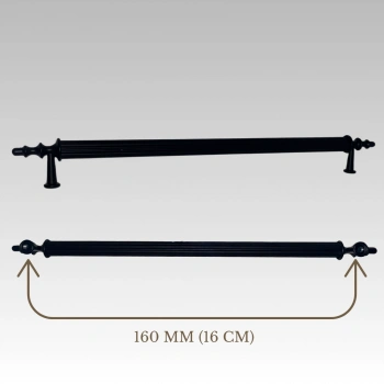 Klipso Mat Siyah 160 MM Metal Lüks Çekmece Dolap Mobilya Kulpları