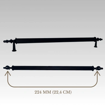 Klipso Mat Siyah 224 MM Metal Lüks Çekmece Dolap Mobilya Kulpları