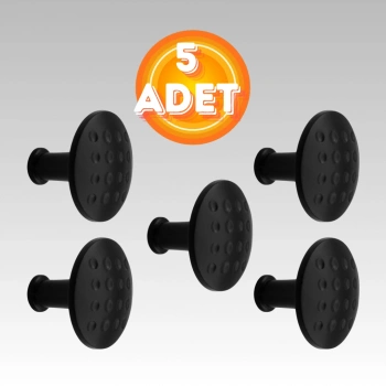 Noktalı Düğme Çekmece Dolap Kapak Kulpu Kulbu Mat Siyah Metal Daire Kulp ( 5 ADET )