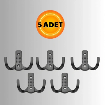 Noktalı Metal Askı Şık Portmanto Askılık Dolap Mobilya Askısı (vidalar Dahil)(5 ADET )