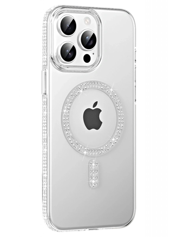Joko Apple iPhone 14 Pro Max Move Taşlı Magsafe Kapak - Gümüş