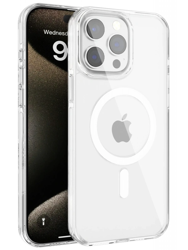 Joko Apple iPhone 15 Pro Gleam PC Sert Magsafe Kılıf - Şeffaf