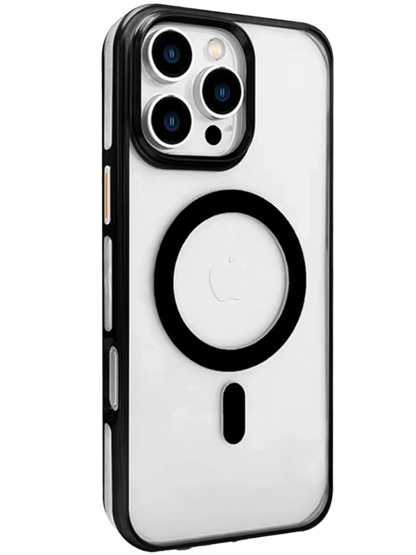 Joko Apple iPhone 16 Pro Max Gleam PC Sert Magsafe Kılıf - Şeffaf-Siyah