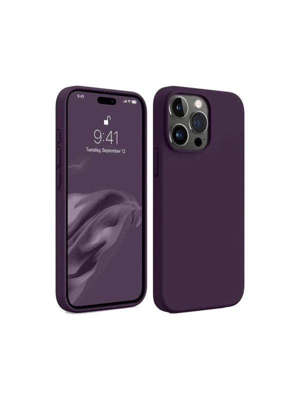 KILIFINI SEÇ - Apple iPhone 15 Pro Max Kılıf First Silikon - Mürdüm
