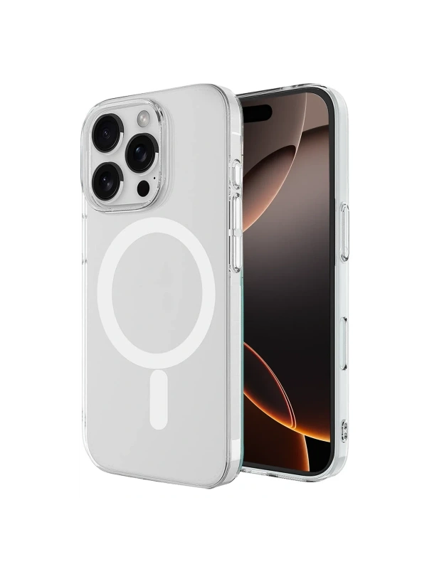 KILIFINI SEÇ - Apple iPhone 16 Pro Kılıf Magneticsafe Şeffaf Silikon - Şeffaf
