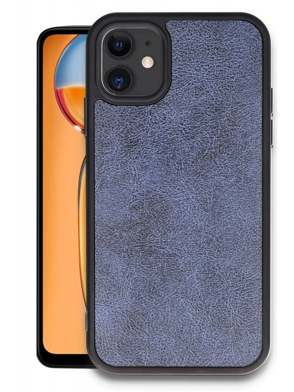 Newface Apple iPhone 11 Kılıf Aras Deri Kapak - Lacivert
