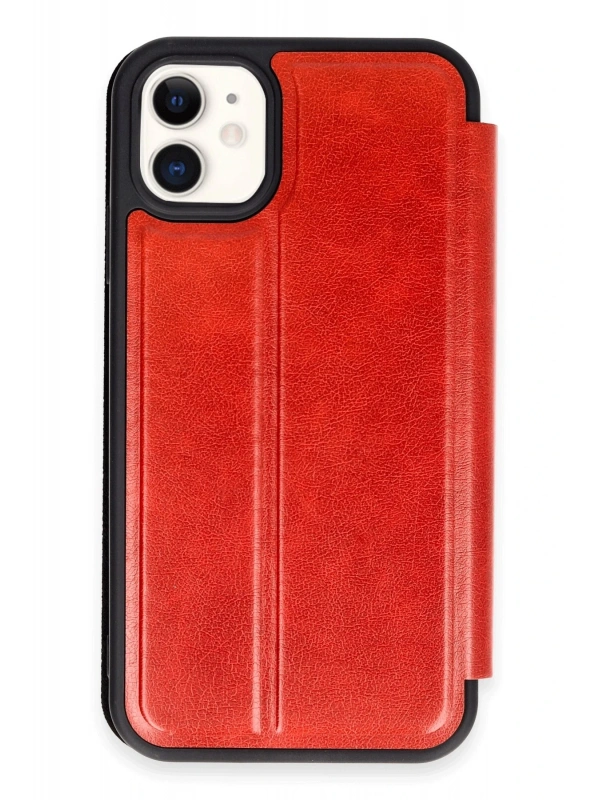 Newface Apple iPhone 11 Kılıf Flip Cover - Kırmızı