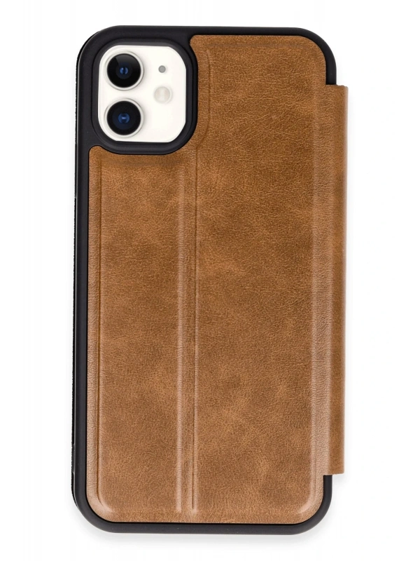 Newface Apple iPhone 11 Kılıf Flip Cover - Taba
