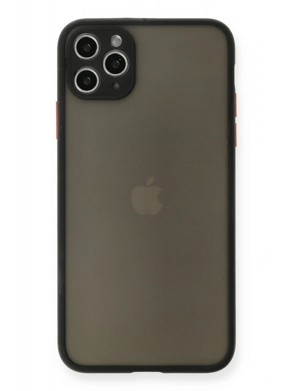 Newface Apple iPhone 11 Pro Max Kılıf Montreal Silikon Kapak - Siyah