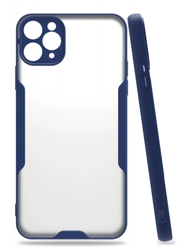 Newface Apple iPhone 11 Pro Max Kılıf Platin Silikon - Lacivert