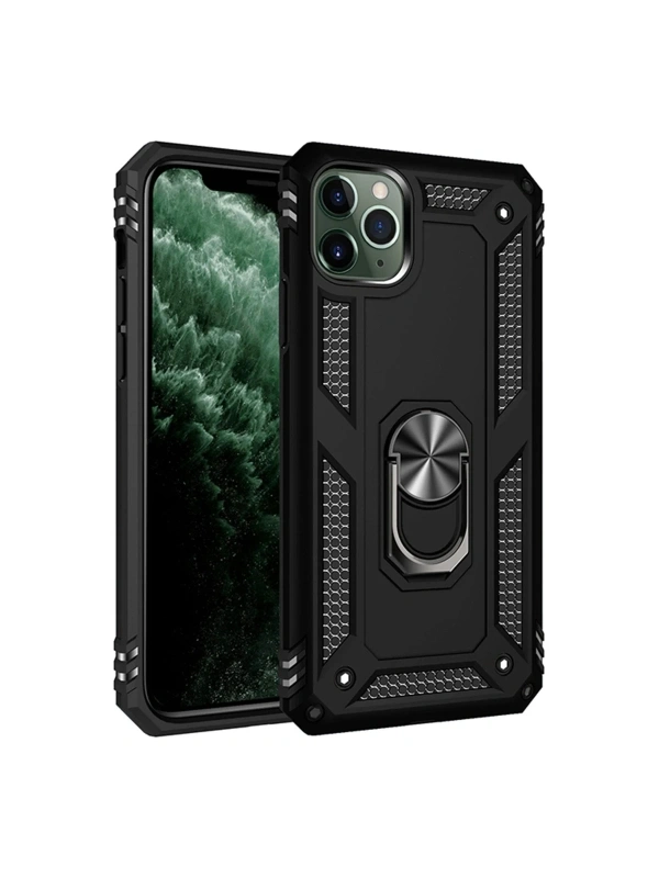 Newface Apple iPhone 11 Pro Max Kılıf Sofya Yüzüklü Silikon Kapak