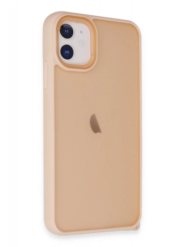 Newface Apple iPhone 12 Kılıf Elegant Kapak - Pudra