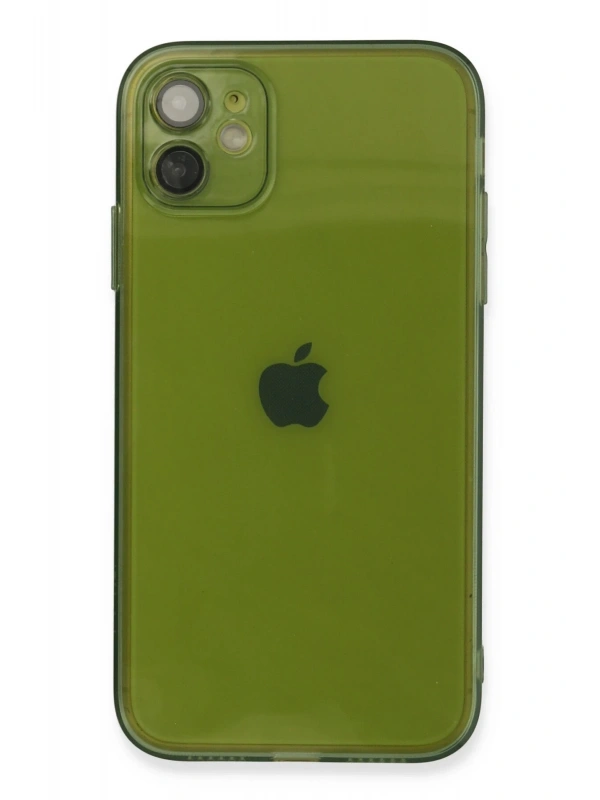 Newface Apple iPhone 12 Kılıf Fly Lens Silikon - Yeşil