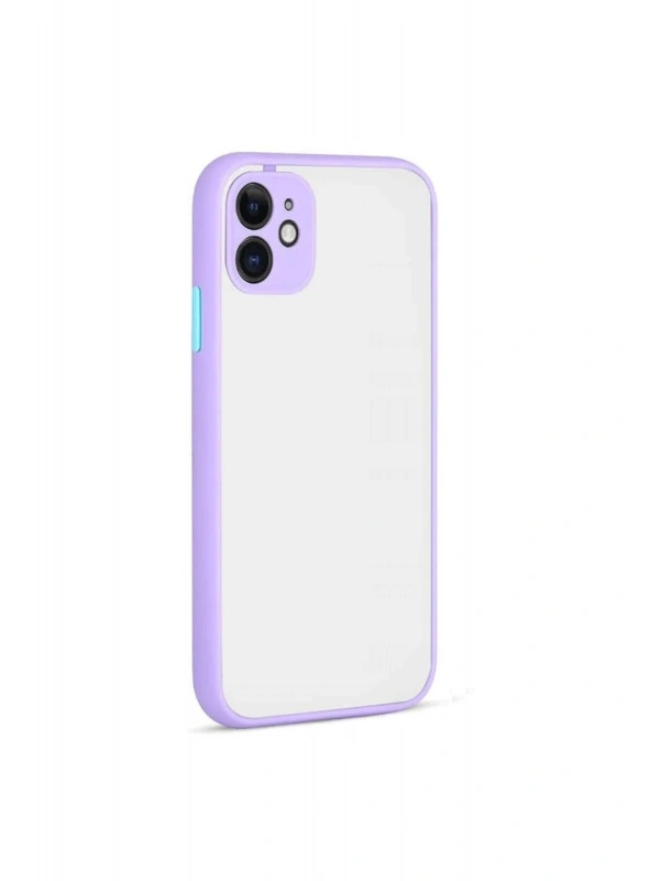 Newface Apple iPhone 12 Kılıf Montreal Silikon Kapak - Mor