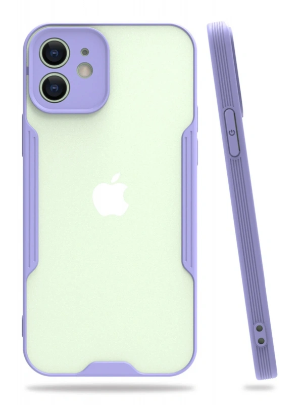 Newface Apple iPhone 12 Kılıf Platin Silikon - Lila