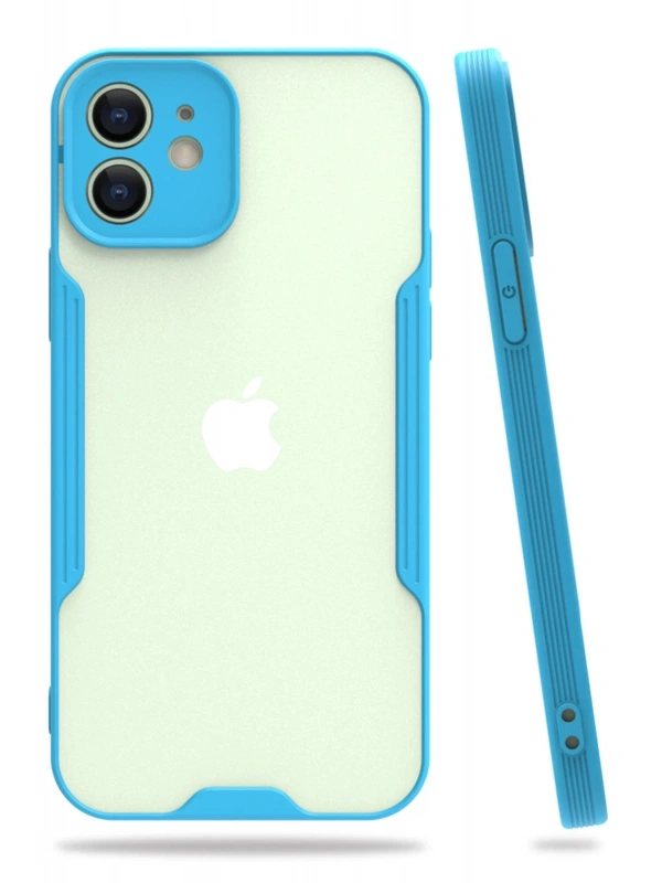 Newface Apple iPhone 12 Kılıf Platin Silikon - Mavi