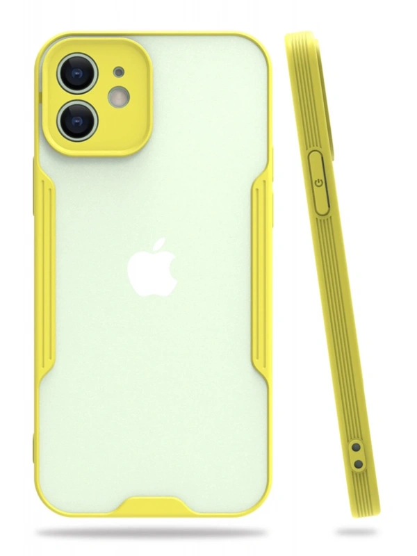 Newface Apple iPhone 12 Kılıf Platin Silikon - Sarı