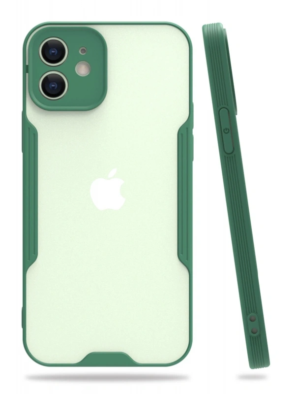 Newface Apple iPhone 12 Kılıf Platin Silikon - Yeşil