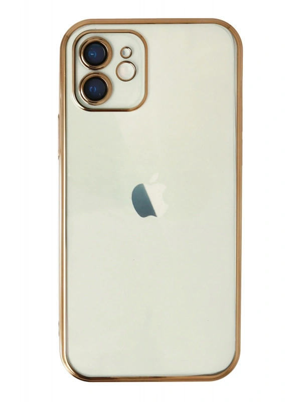 Newface Apple iPhone 12 Kılıf Razer Lensli Silikon - Gold